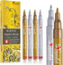 Acrylic Paint Pens - Permanent Markers 2 Gold Pens & 2 Silver Paint Marker Pens Set of 4 Acrylic Pens 0.7mm Extra Fine Tip - Ideal for Rock Painti...