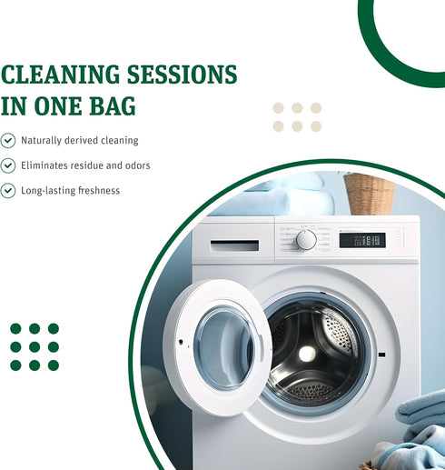Grab Green Washing Machine and Dishwasher Cleaner Pods - Fragrance Free, 5 Cleaning Pods...