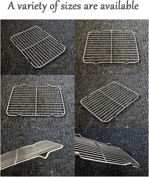 Grilling Rack Heavy Duty Wire Grate Oven Roasting Rack 5.3 x 8.7 inch Rectangle Baking Cooling Steaming with 4 Legs Stainless Steel Rack (5.3"X8.7...