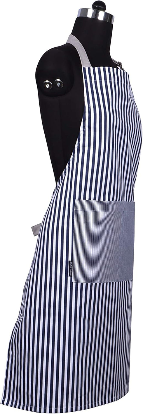 AMOUR INFINI Cotton Aprons for Women with Pockets Adjustable Strap and Waist Ties Washable Printed Aprons for Baking, Cooking, Gardening (27.5 x 3...