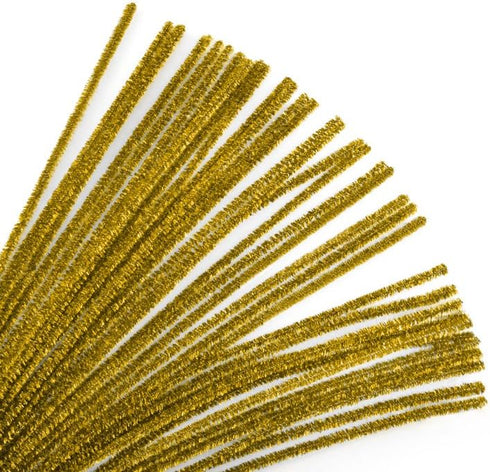 Krafty Kids GC025B 35 Piece Tinsel Chenille Stems Glitter Pipe Cleaners, 6mm by 12", Gold...