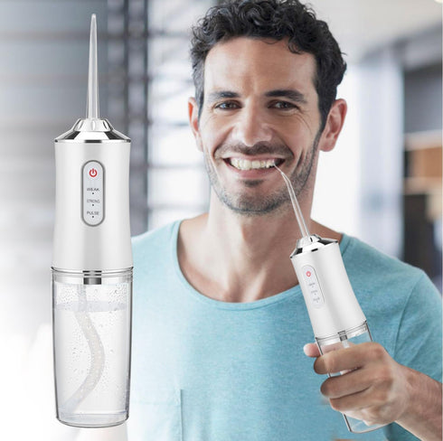 Water Flosser, Travel Bag, 4 Function Nozzles, Portable 3 Modes 220ml Water Tank Rechargeable IPX7, Waterproof...