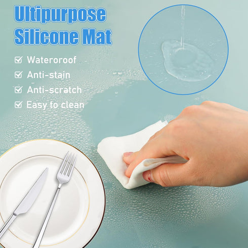 FJNATINH Silicone Mats for Kitchen Counter, Heat Resistant Mat Kitchen Counter Mat, Silicone Placemat Rubber Mat Nonskid Pad for Countertop Crafts...