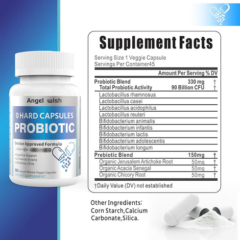 Prebiotics-Probiotics Nutritional-Supplements Women-Men 90Count - 180 Billion CFUs Probiotic Capsules Daily Probiotic Supplement for Digestive & I...