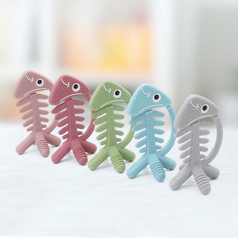 3D Fish Teething Toys for Babies 0-6 Months Baby Teether Ring 100% Silicone, Infant Newborn Toys for Teething Relief, Brain Development for Babies...