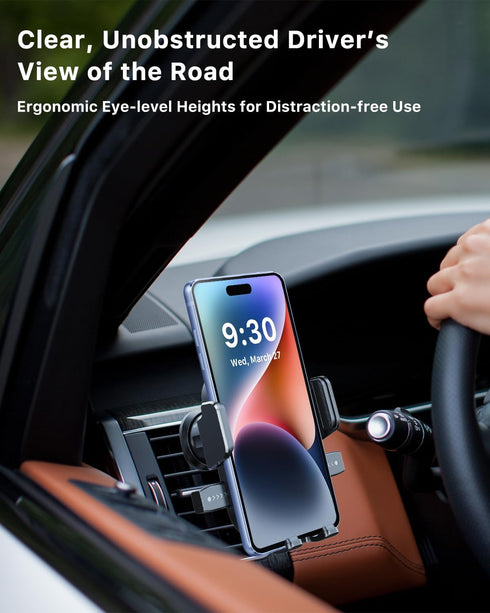 2024 Upgraded Generation Universal Phone Holder for Car, Stable,360° Rotate, Hands Free, Air Vent Car Mount Compatible with All iPhone Android Sma...