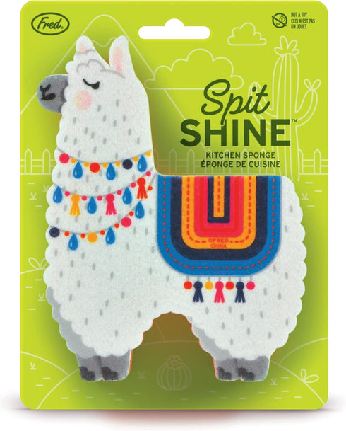 Genuine Fred, SPIT Shine, Llama Kitchen Sponge, Multicolor...
