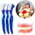 3 Pcs Hard Denture Brush, 3 Colors Premium Hygiene Denture Cleaning Brush for Denture Care, Double Sided Toothbrush with Multi-Layered Bristles & ...