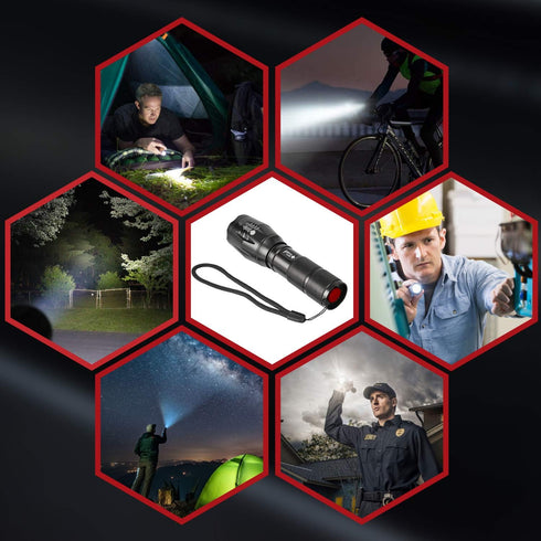 PeakPlus Rechargeable Tactical Flashlight LFX1000 (Rechargeable Battery and Charger Included) - High Lumens LED, Super Bright, Zoomable, 5 Modes, ...