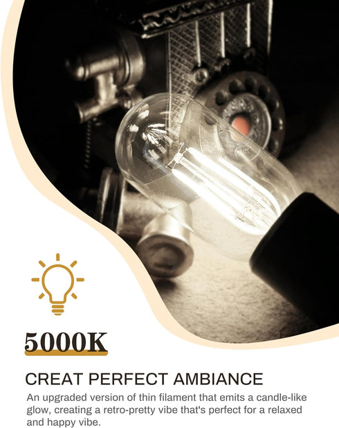 DORESshop 4 Pack LED Edison Bulbs, 4W Edison Light Bulbs, Antique LED Filament Bulbs 40W Equivalent, E26 Base,T45 LED Bulb with Clear Glass,Daylig...