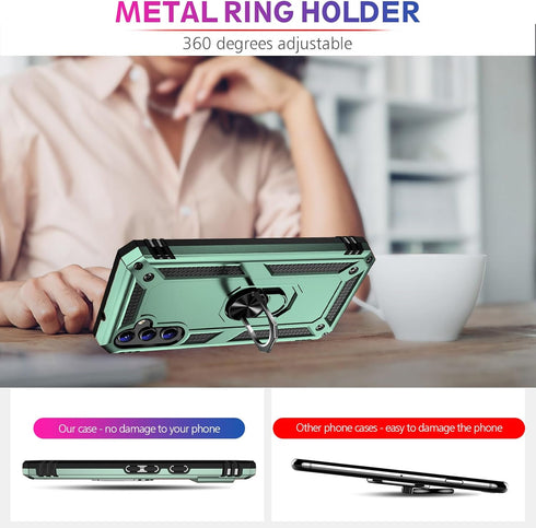 for Samsung Galaxy A15 Case with Screen Protector, Military Grade Rugged Shockproof Heavy Duty Shell A15 5G Protective Cover for Samsung A15 Magne...