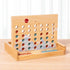 Wooden 4 in a Row Game - Classic Strategy Game for Adults Children-Connecting 4 Same Color Connection Rows- Travel Game Family Checkerboard Game T...