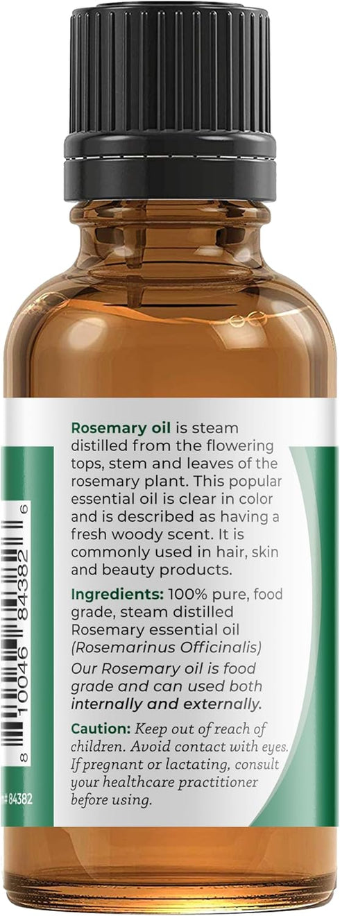 Viva Doria 100% Pure Moroccan Rosemary Essential Oil, Undiluted, Food Grade, 30 mL (1 Fluid Ounce)...