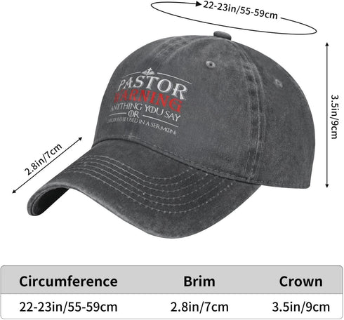 Pastor Warning Hat Pastor Gifts for Man Pastor Hat Warning Anything You Say Or Do Could Be Used in A Sermon Hat...