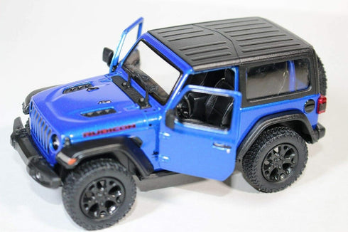 KiNSMART 2018 Jeep Wrangler Rudicon Hard Top Blue 5" 1:34 Scale Die Cast Metal Model Toy w/ Pullback Action...
