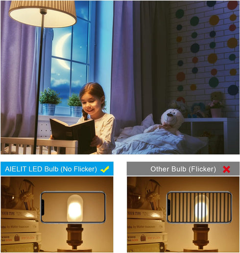 T45 Frosted LED Light Bulb 40 Watt Equivalent, 2700K Warm White, 4W Tubular T14 E26 LED Bulbs Dimmable for Ceiling Pendant Chandelier Lights Floor...