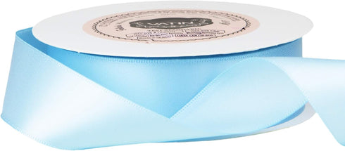 VATIN Double Face Light Blue Satin Ribbon 1" Continuous 25 Yards,Blue Polyester Fabric Ribbon use for Bows Bouquet, Gift Wrapping, Floral Arrangem...
