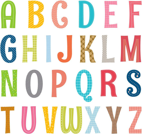 DECOWALL DS8-1701A Uppercase Alphabet ABC Letter Kids Wall Stickers Wall Decals Peel and Stick Removable Wall Stickers for Kids Nursery Bedroom Li...