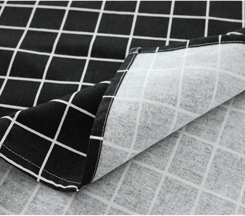 Bringsine Fashion Classic Rectangular Cotton Linen Table Cloth Black Check Tablecloth Vintage Dinner Picnic Home Deco(Square, 36 X 36 Inch)...