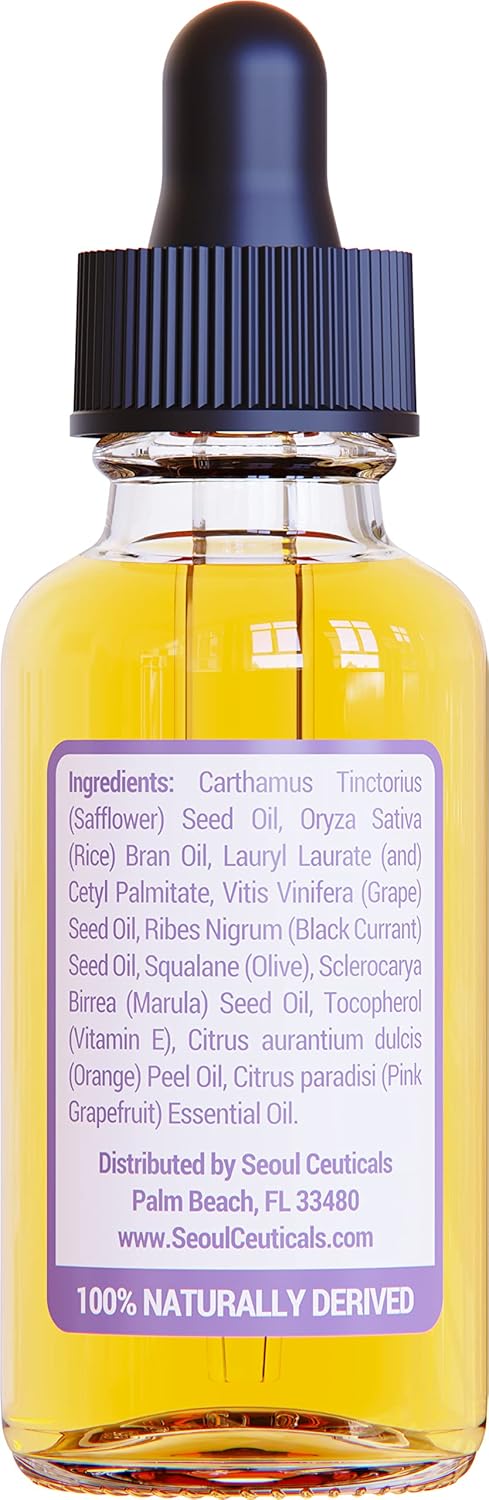 SeoulCeuticals Rice Bran Oil for Skin - Korean Skin Care Facial Glow Oil With Squalane & Vitamin E - Cruelty Free K Beauty Skincare for Glass Skin...