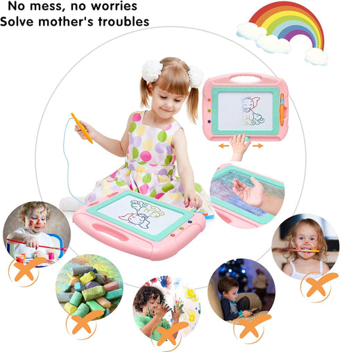 Toys for 1-2 Year Old Girls,Magnetic Drawing Board Toddler Toys for Girls Boys,Erasable Doodle Board Kids Toys,Birthday Gifts for 1 2 3 Year Old G...