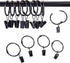 24 Pack 2 Inches Curtain Rings with Clips, Openable Drapery Metal Clip Iron Drapes Hangers Decorative for Windows Rods Rustproof, Black...