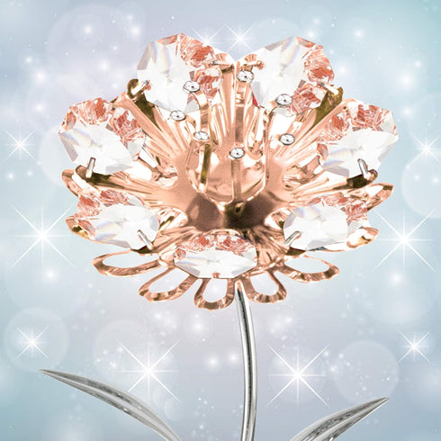 Matashi for Mom, Girlfriend - Sunflower Figurine, Rose Gold Crystal Studded Flower Figurines - Tabletop Showpiece for Grandma...