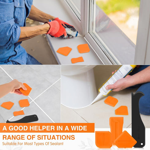 4 Pieces Silicone Caulking Tool Set Sealant Finishing Tool Grout Scraper Caulking Removal Tool for Kitchen Bathroom Floor Sink Joint Sealant Seali...