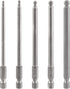5Pcs Ball End Metric Hex Bit Set 100 mm/4 Inch Length S2 Steel Magnetic Ball End Hex Screwdriver Bit Set with 1/4 Inch Hex Shank, 2.5MM 3MM 4MM 5M...