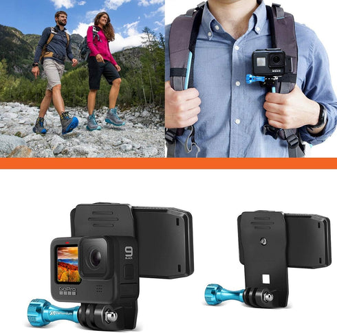 MiPremium Backpack Strap Clip Mount for GoPro Hero 12 11 10 9 8 7 6 5 4 3+ 2 Session Black Silver XIAOYI 4K SJCAM Yi Sports Action Camera Perfect ...