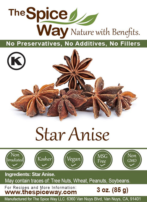 The Spice Way Star Anise - whole (3 oz) great for baking and tea...
