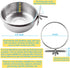 MotBach 3 Pieces Stainless Steel Bird Feeding Dish Cups, Bird Feeder Parrot Food Water Bowls with Clamp, Pet Cage Cups Holder for Bird Parrot Cock...