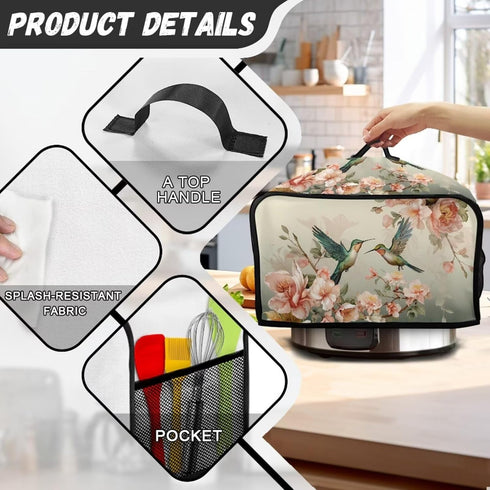 Hummingbird Slow Cooker Crock Pot Cover Easy to Clean and Store Small Appliance Dust Cover Keep Appliance Clean Fits for Most 6-8 Quart Oval Slow ...