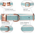 Dog Collar,Metal Buckle Pet Collar Suede Dog Collar Soft&Comfy Adjustable Pet Gift Collars with Bow for Small Medium Large Dogs (Small, Blue&White...