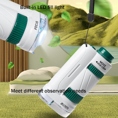 Minilabsters™ Miniscope Kids,60x-180x Led Lighted Pocket Microscope,Pocket Microscope for Kids (Green)...