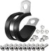 Generic YLNDM Cable Clamp 30PCS 1/4 INCH, 304 Stainless Steel Cable Clamps with 10 Screws 10 Nuts Rubber Cable Clamps for Tube,Hose,Automotive Wir...