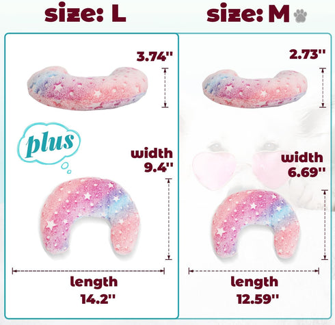 Pillow for Cats, Dog Cat Neck Pillow Soft Fluffy Pet Calming Toy Half Donut Cuddler, U-Shaped Pillow for Pet, Joint Relief Sleeping Improve(Pink)...