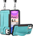 TOOVREN for iPhone 11 Wallet Lanyard Case Protective Cover with PU Leather Card Holder Adjustable Detachable Phone Lanyard Stand Strap for iPhone ...