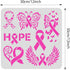 BENECREAT Ribbon Pattern Plastic Painting Stencils Templates, 12x12 inch Ribbons Wings Butterflies Heart Breast Cancer Prevention Theme Stencils f...
