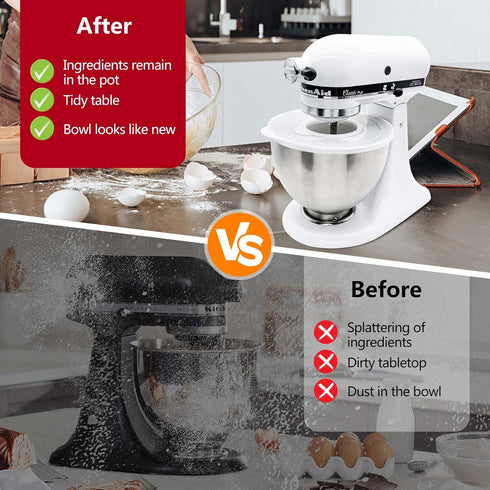 K45SS Mixers Bowl Covers for Kitchenaid Tilt-Head Stand Mixer 4.5-5 Quart, Splashproof Bowl Lid....