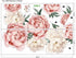 WINDVALE Pink Peony & Rose Floral Wall Stickers, Peel & Stick, Waterproof, Modern Style, 2 Sheets (11.8 x 35.4 inches each), Ideal for Bedroom, Li...