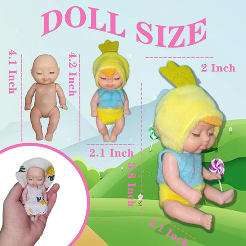 Mini Rebirth Doll, Gift Box Miniature Doll, Toys for Kids Over 3 Years Old (Style C)...