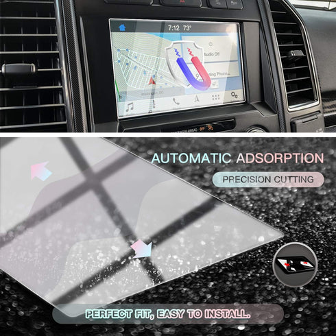CDEFG Car Screen Protector Center Control Navigation Touch Screen Protector for 2014-2020 Ford F150 F250 F150 Raptor 8 Inch, Tempered Glass HD Scr...
