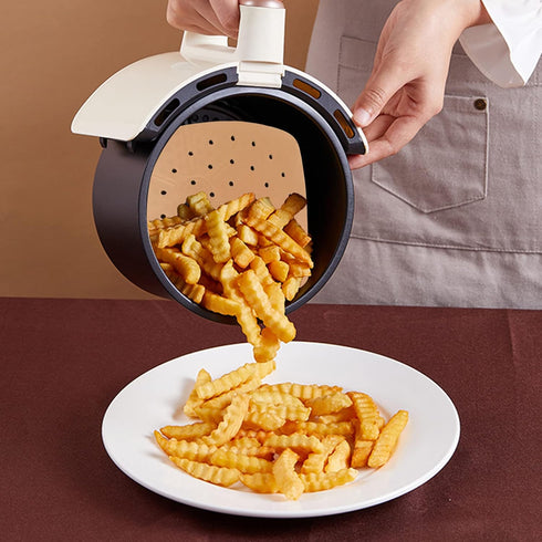 Air Fryer Liners, 200Pcs Square, 8.5 Inch Perforated Parchment Paper Sheets for Baking, HOFHTD Parchment Paper for Air Fryer and Bamboo Steaming B...