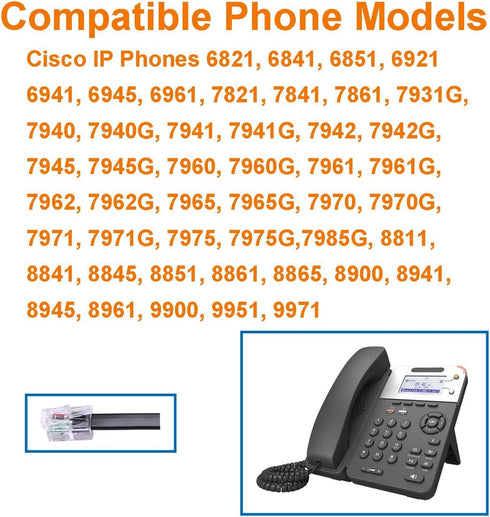 N/X KEMEILE Corded RJ9 Telephone Headset with Noise Cancelling Mic Compatible with Cisco IP Phones CP-7821 7841 7942G 7931G 7940 7941G 7945G 7960 ...