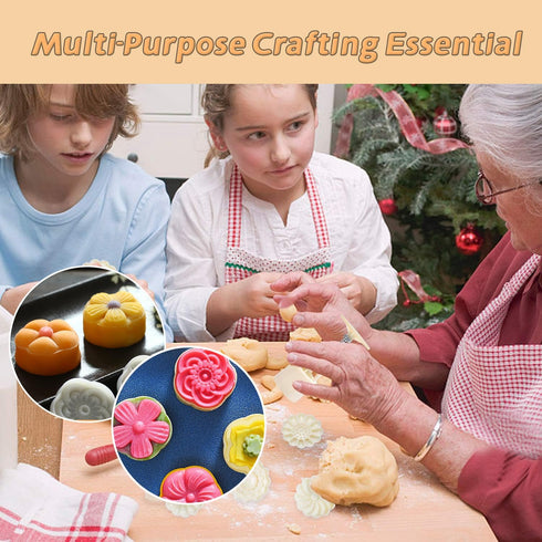 21 Pieces Bath Bomb Mold Kit, MaehSab 3 Pcs Round Bath Bombs Press with 18 Flower Pattern Stamps for Making DIY Bath Bombs Tools, Moon Cake Making...