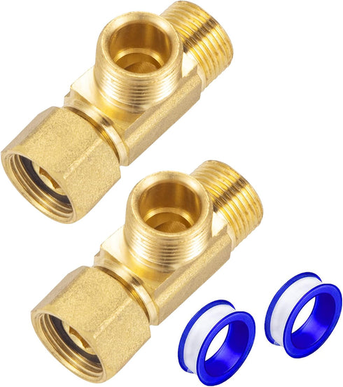 Lead-Free Brass Angle Stop Add-A-Tee Valve,3/8-Inch Compression Inlet X 3/8-Inch Compression Outlet X 3/8-Inch Compression Outlet 2 Pack...