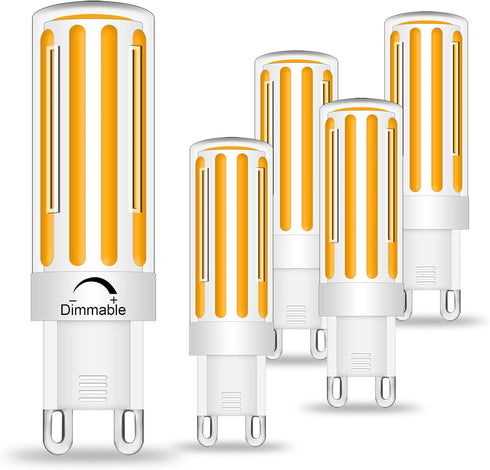 G9 LED Bulb Dimmable 8W, 60-80 Watt T4 G9 Halogen Equivalent, 2700K Soft Warm White, Ceramic G9 Bi Pin Base, 120V 800LM for Chandelier Ceiling Pen...