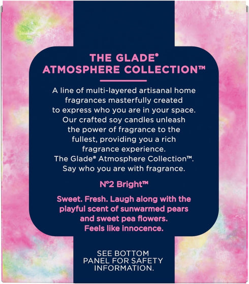 Glade Crafted Soy Candle, Air Freshener, Atmosphere Collection, No 2 Bright, Sweet Pea Pear, 4.2 Oz...