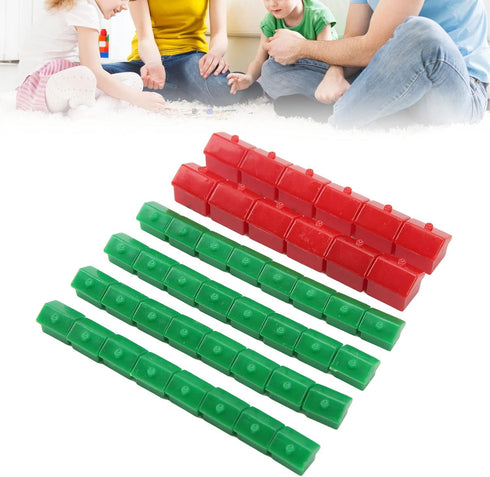 Hotel Game Replacement Pieces Monopoly Replacement Pieces 12 Red Houses and 32 Green Houses Game Plastic Houses & Hotels Game Piece Supplement Acc...